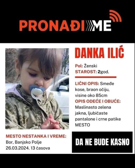 „Pronađi me“: nestala Danka Ilić